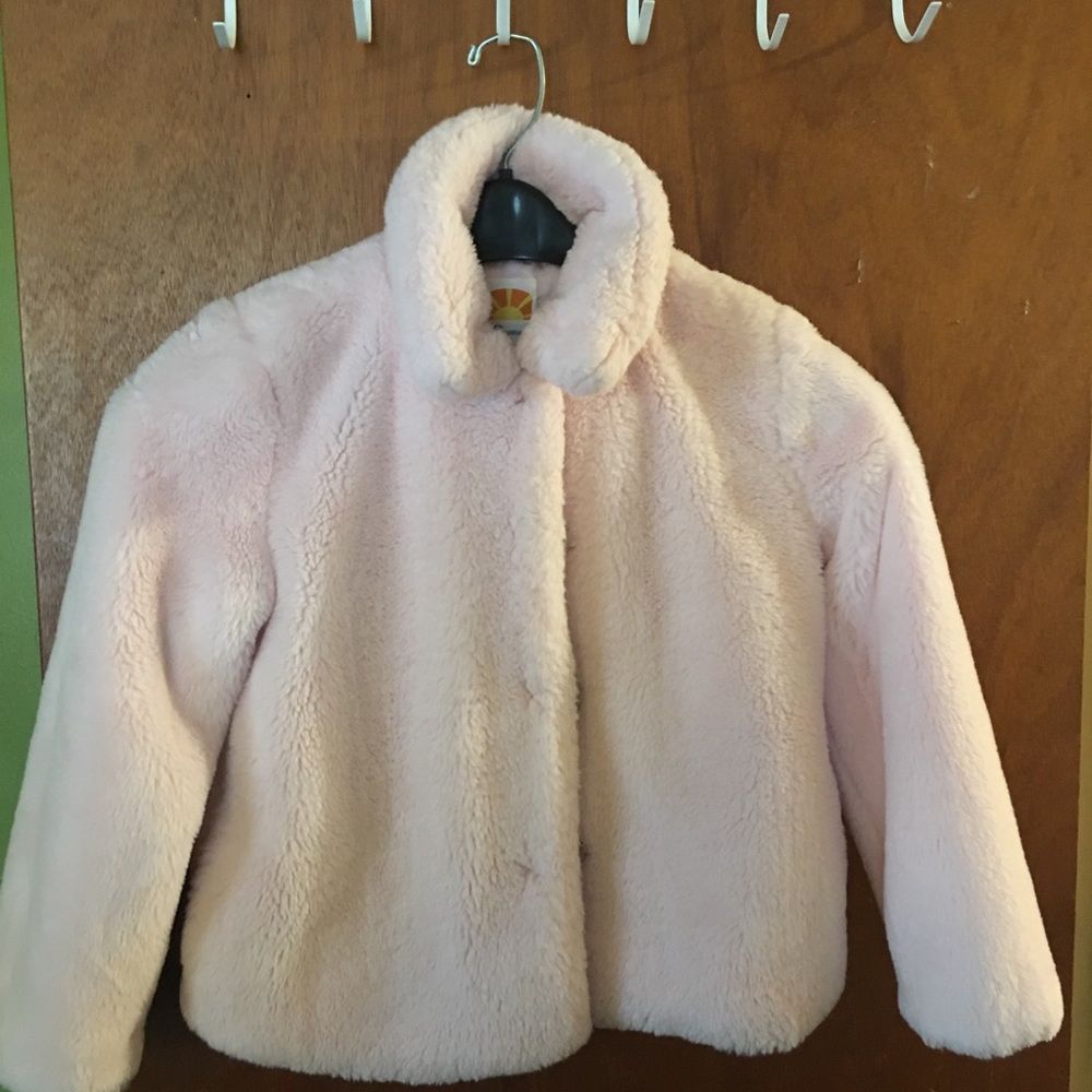 C&C California girls faux fur pink jacket size 10